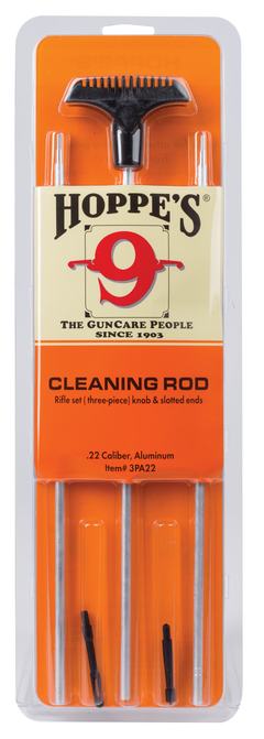 Hoppes 3PA22 Rifle Cleaning Rod .22 Cal 34.50" Aluminum 3-Piece w/ Swivel Handle — view 2