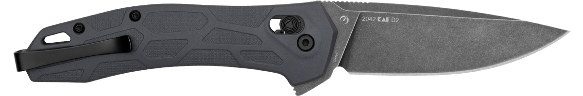 Kershaw 2042 Covalent Mid-Size 3.20" Folding Drop Point Plain D2 Steel Black Oxide BlackWash - Gray GFN Handle — view 2