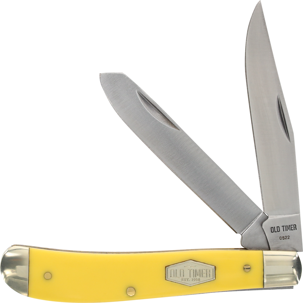 Old Timer Gunstock Trapper 3" 2-Blade Plain Stainless Steel Yellow Folding Knife — view 2