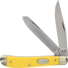 Old Timer Gunstock Trapper 3" 2-Blade Plain Stainless Steel Yellow Folding Knife — view 2