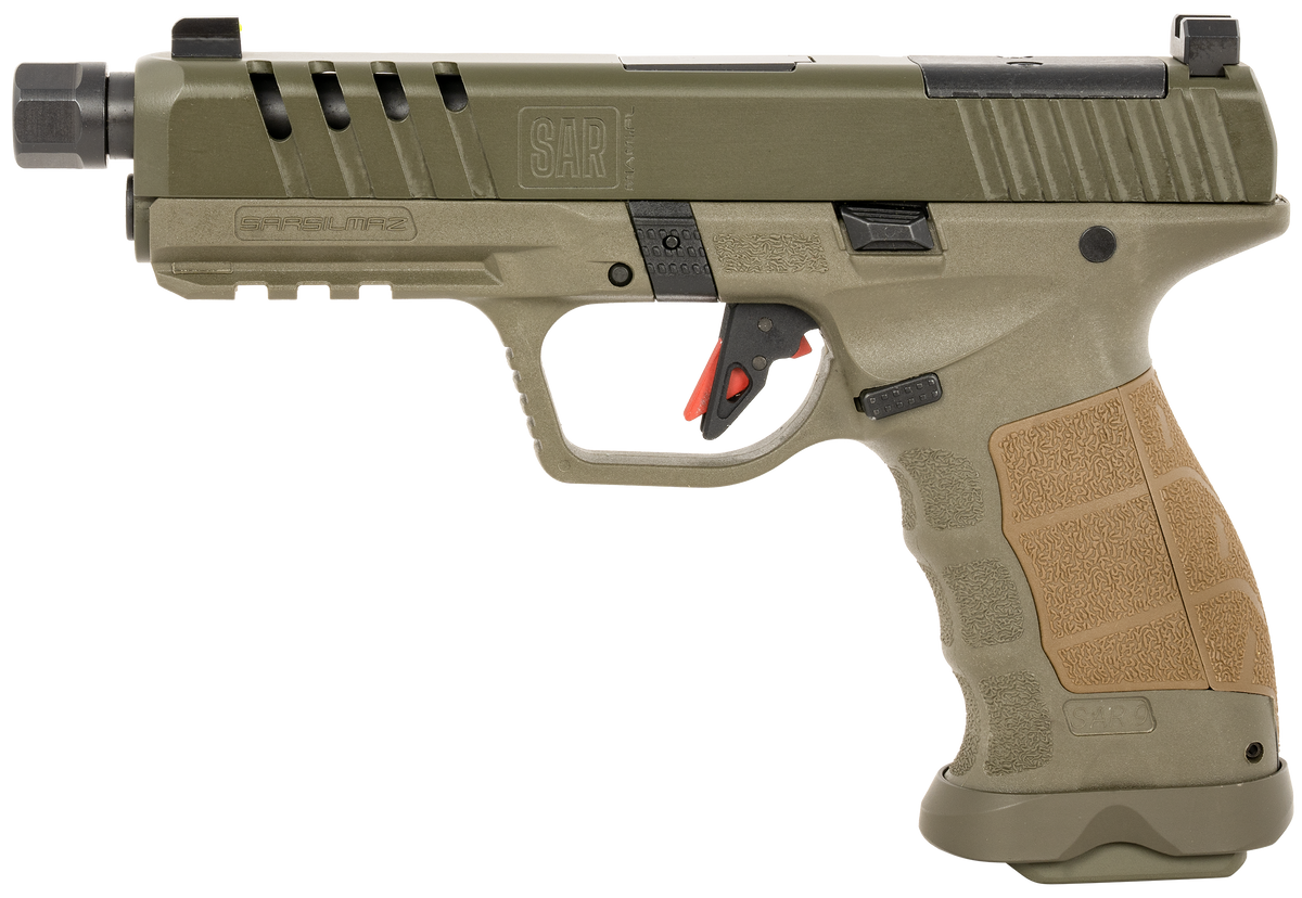 SAR USA SAR9 SOCOM 9mm Luger 5.2" 17+1 Semi-Auto Pistol - OD Green — view 2
