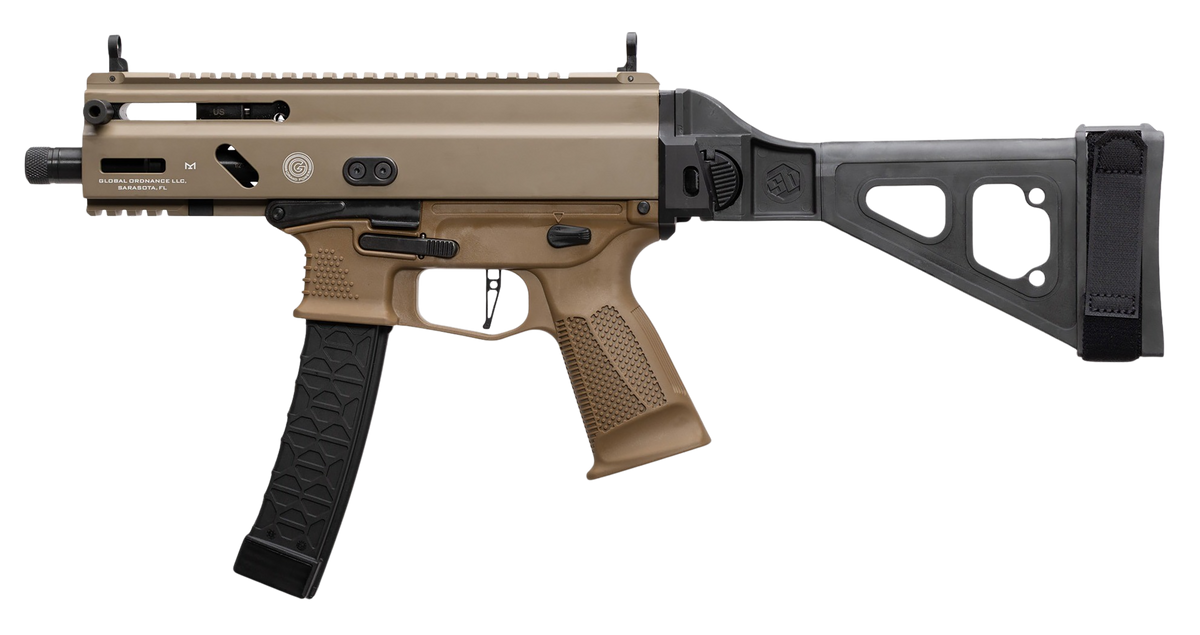 Grand Power Stribog SP9A3S 9mm Luger 5.5" 30+1 Semi-Auto Pistol w/ SB Tactical Brace - Flat Dark Earth — view 2