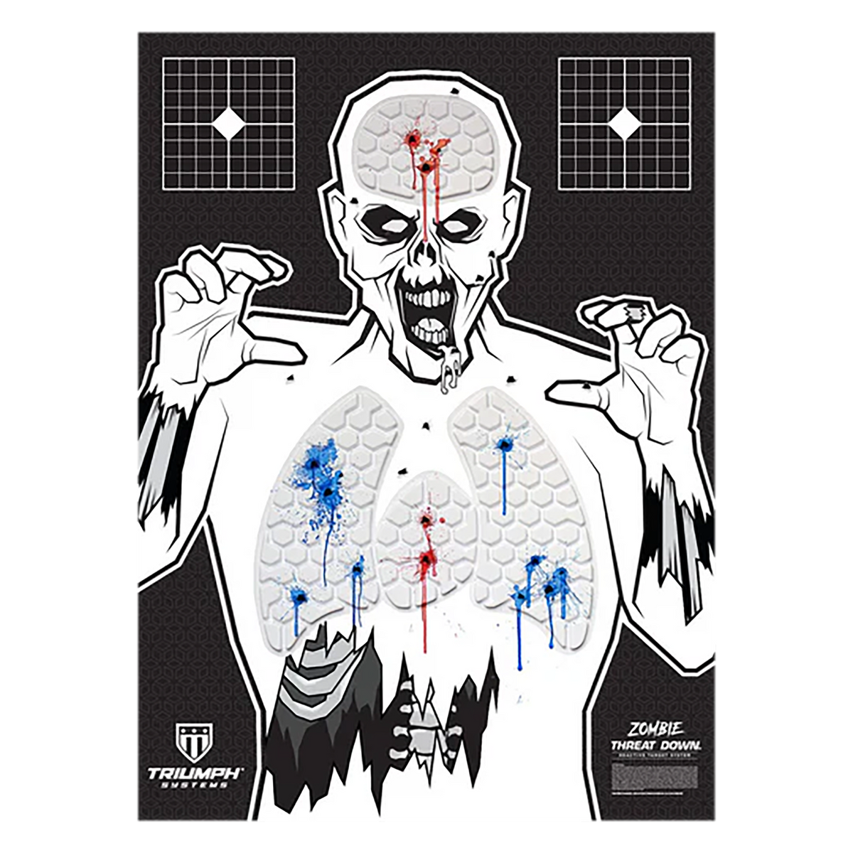 Triumph Systems Threat Down Reactive Splatter Zombie Hanging Paper Target 30" x 22" — view 2