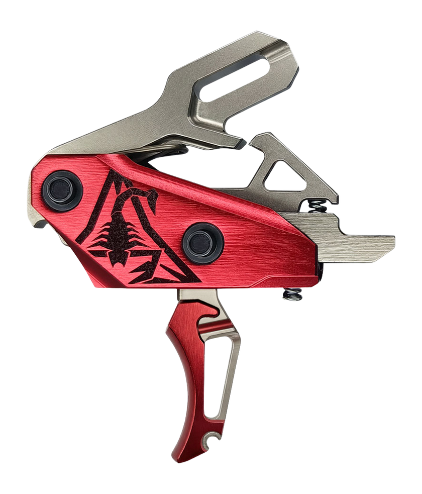 Rise Armament T35-SR REV 535 Slide-and-Snap 3.5 lb Single-Stage AR Trigger - Silver/Red — view 2