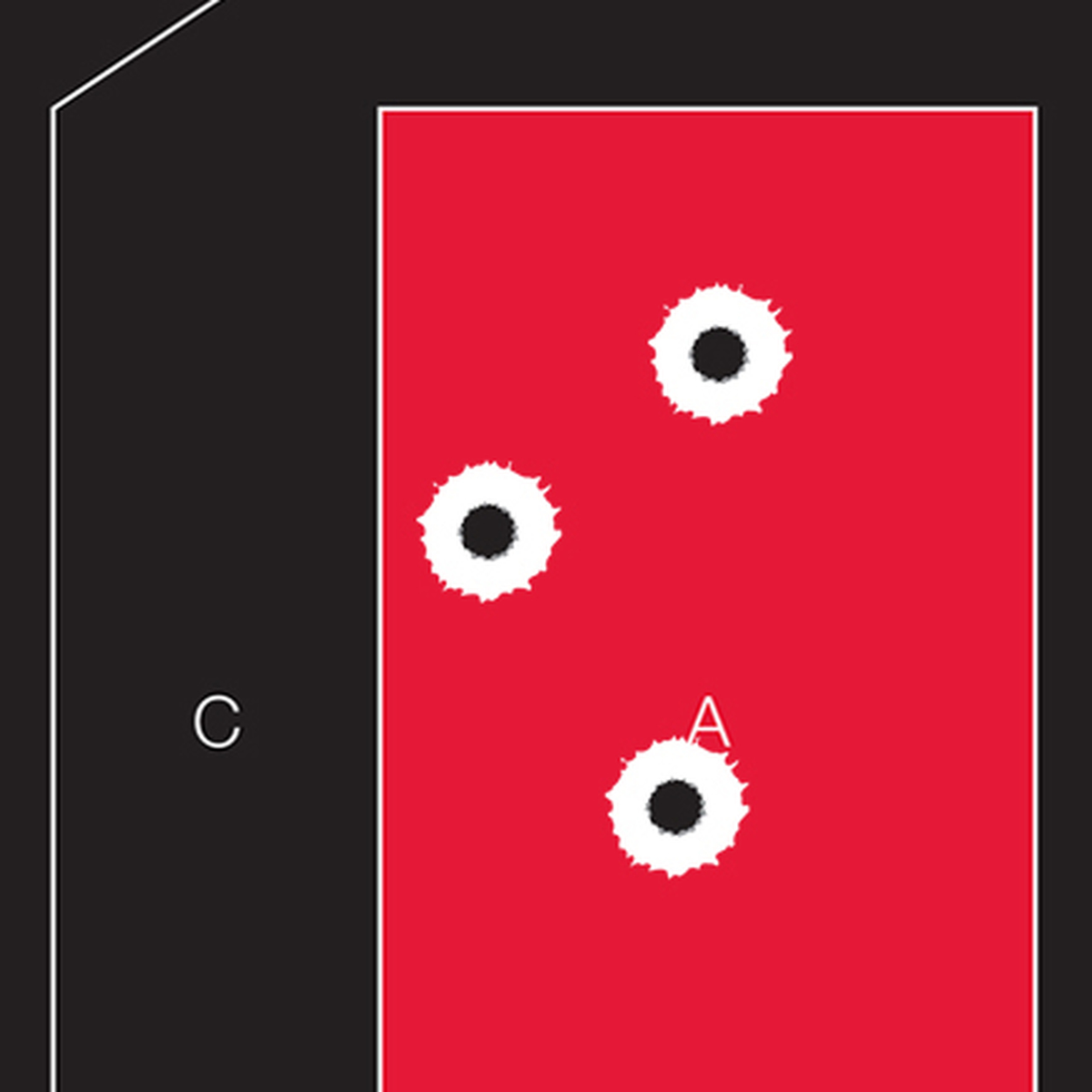 Birchwood Casey Dirty Bird IPSC Tagboard Hanging Pistol Target 16.5" x 24" Black/Red White Splatter 3-Pack — view 2
