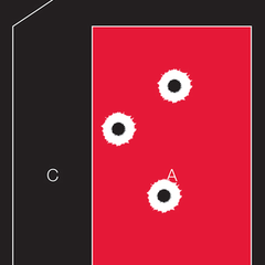 Birchwood Casey Dirty Bird IPSC Tagboard Hanging Pistol Target 16.5" x 24" Black/Red White Splatter 3-Pack — view 2