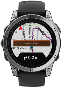 Garmin Fenix E 47mm AMOLED GPS Multisport Smartwatch Stainless Steel/Black — view 2
