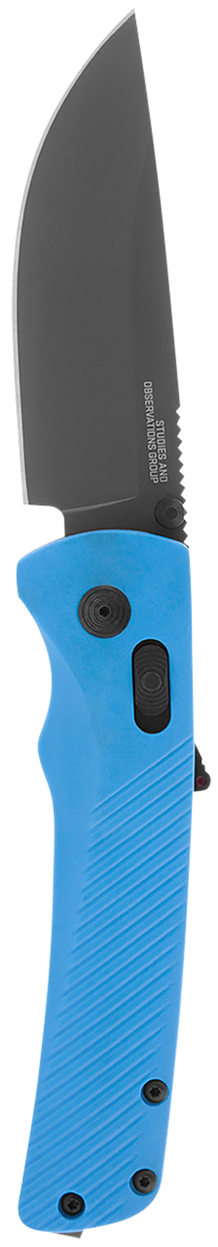 S.O.G Flash AT 3.45" Folding Plain Cryo D2 Steel Civic Cyan TiNi GRN Handle — view 2