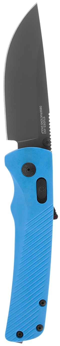 S.O.G Flash AT 3.45" Folding Plain Cryo D2 Steel Civic Cyan TiNi GRN Handle — view 2