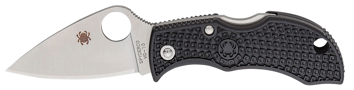 Spyderco Manbug Lightweight 1.90" VG-10 Stonewashed Plain Edge Black FRN Folding Knife — view 2