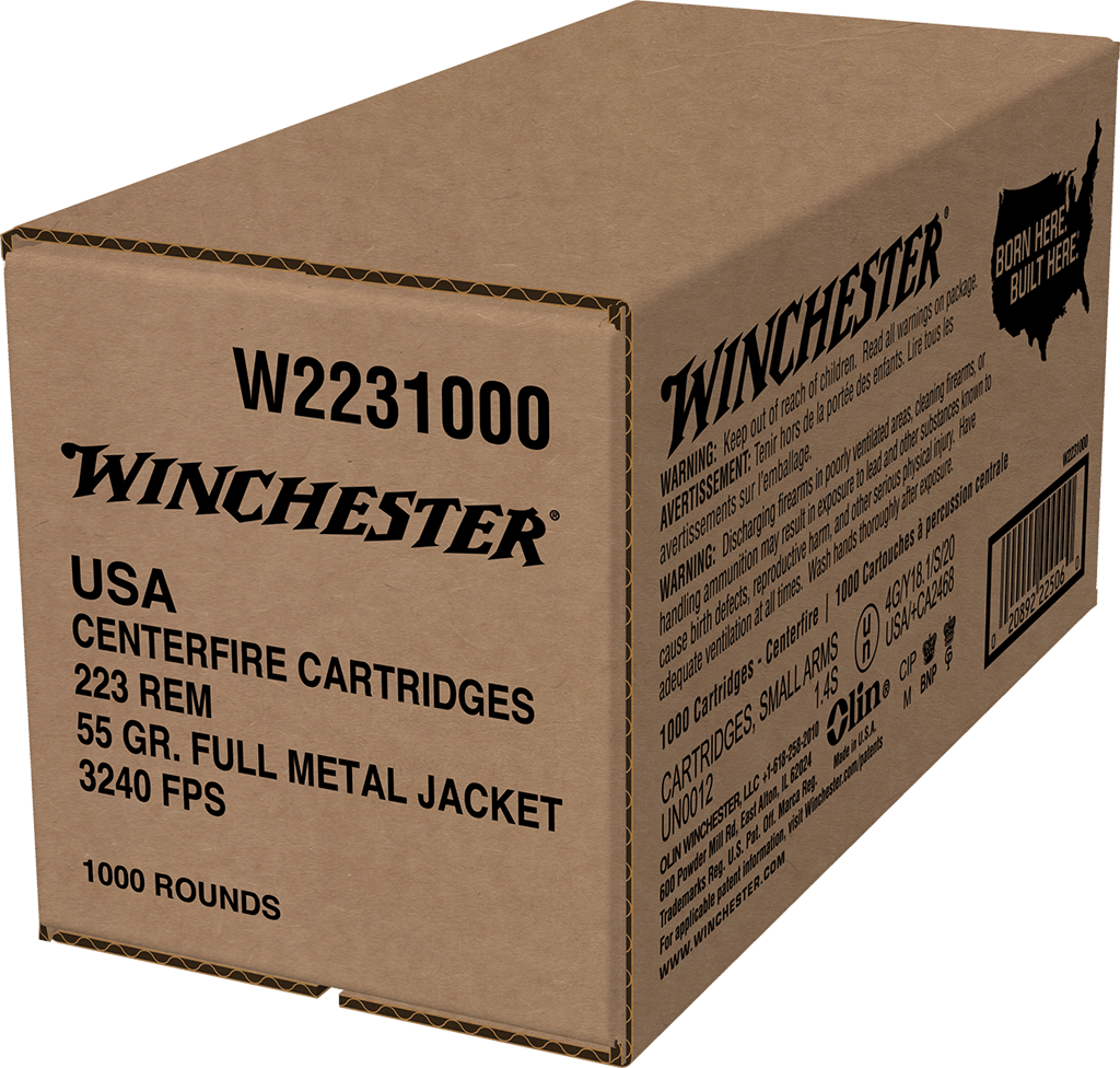 Winchester Ammo USA .223 Rem 55gr Full Metal Jacket 1000 Rd Case — view 2