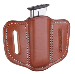1791 Gunleather MAG1.1 Single Mag Holster Belt Slide Single Stack Ambidextrous - Classic Brown Leather — view 2