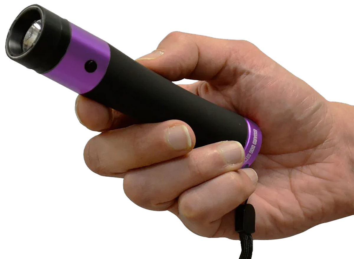 Guard Dog Ivy 200 Lumens Stun Gun Flashlight - Black/Purple Aluminum — view 2
