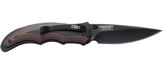 Columbia River Endorser 1105KC 3.18" Folding Drop Point Plain 8Cr14MoV Black G10 Knife — view 2