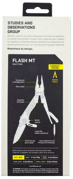 S.O.G Flash MT Black/Silver Cryo D2 2.40" Folding Multi-Tool - Plain Edge — view 2