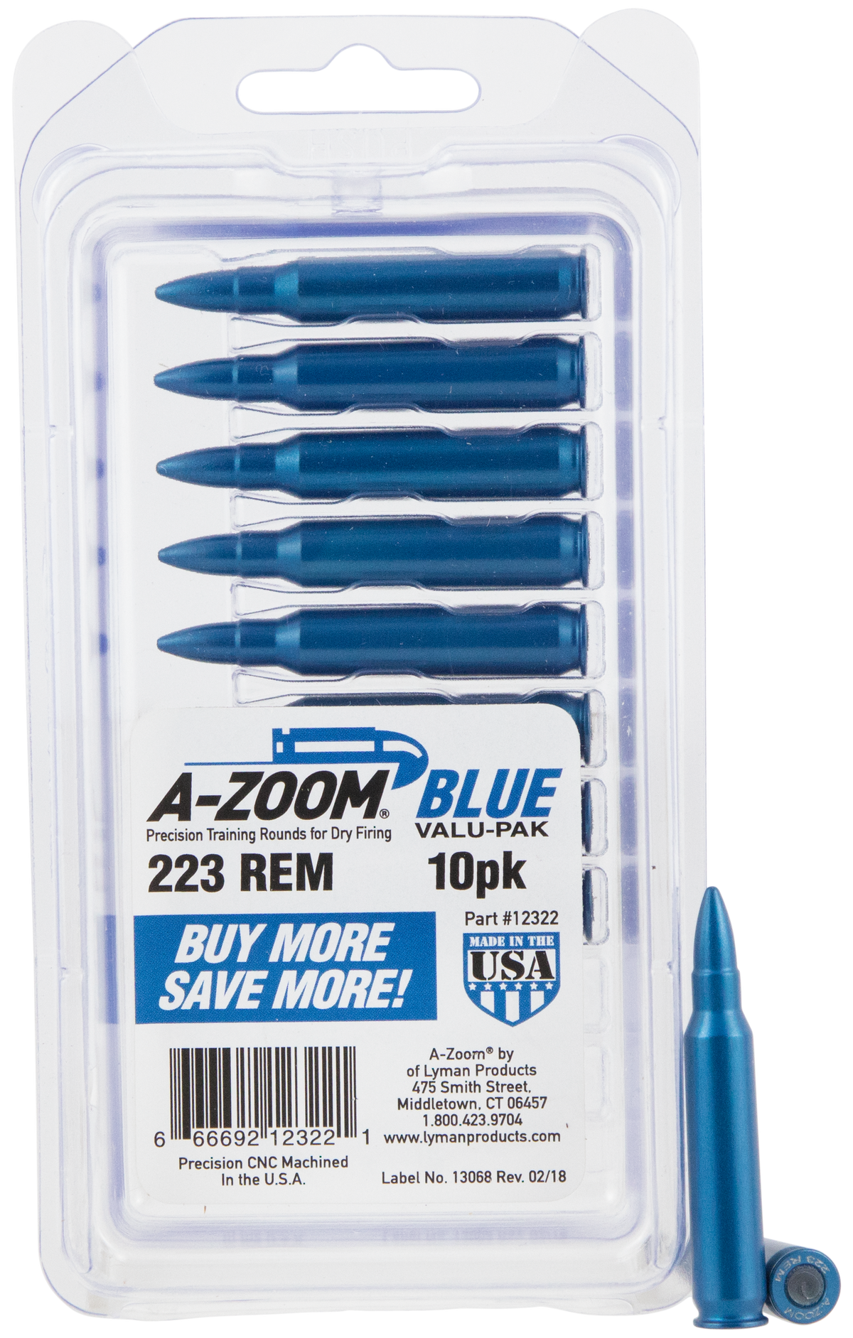 A-Zoom 12322 Rifle Blue Snap Caps .223 Rem/5.56 NATO 10-Pack — view 2