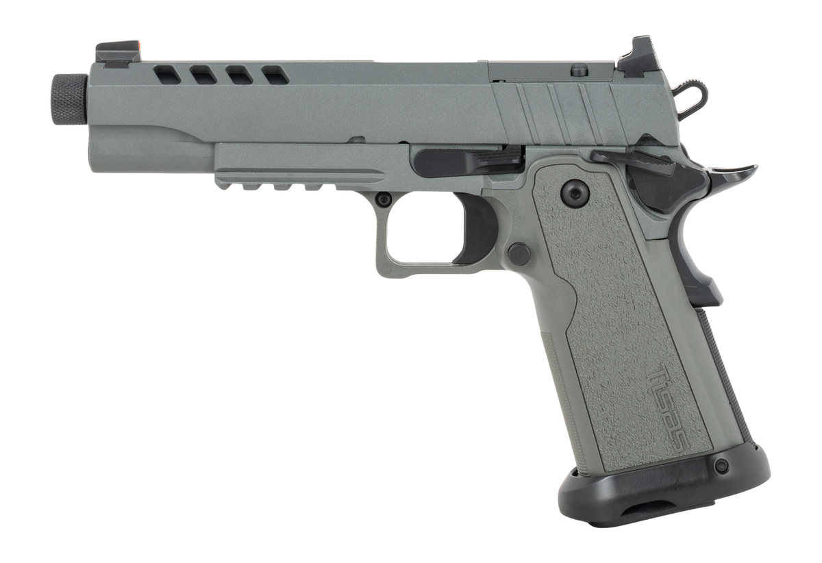 Tisas Arms 1911 Night Stalker 9mm Luger 17+1 5.30" Threaded Barrel SAO Semi-Auto Pistol - Gray Cerakote — view 2