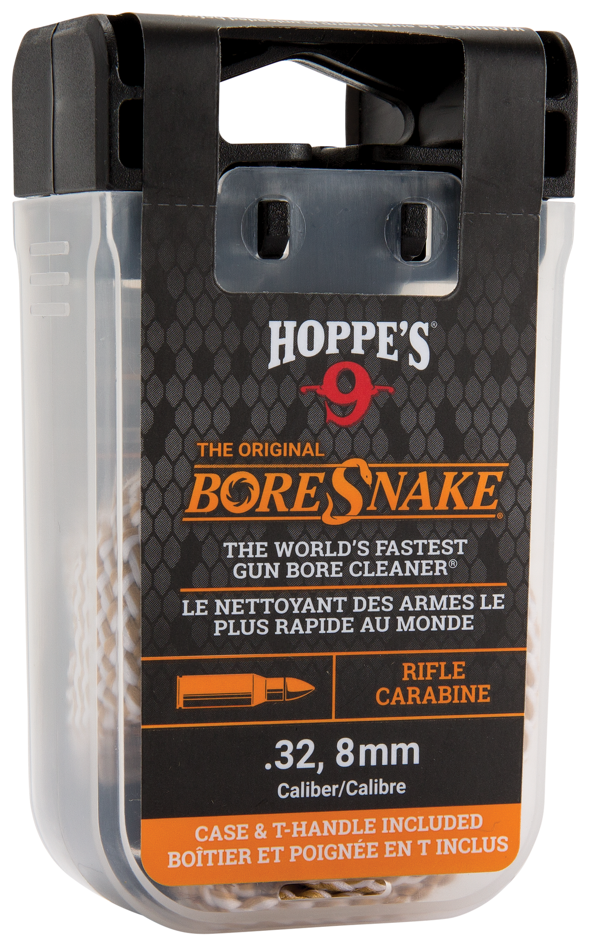 Hoppes BoreSnake Den 8mm/.32 Cal Rifle Bore Cleaner Rope - Bronze Bristle — view 2