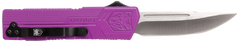 CobraTec Knives Lightweight 3.25" OTF Drop Point Plain D2 Steel Purple Aluminum Handle — view 2
