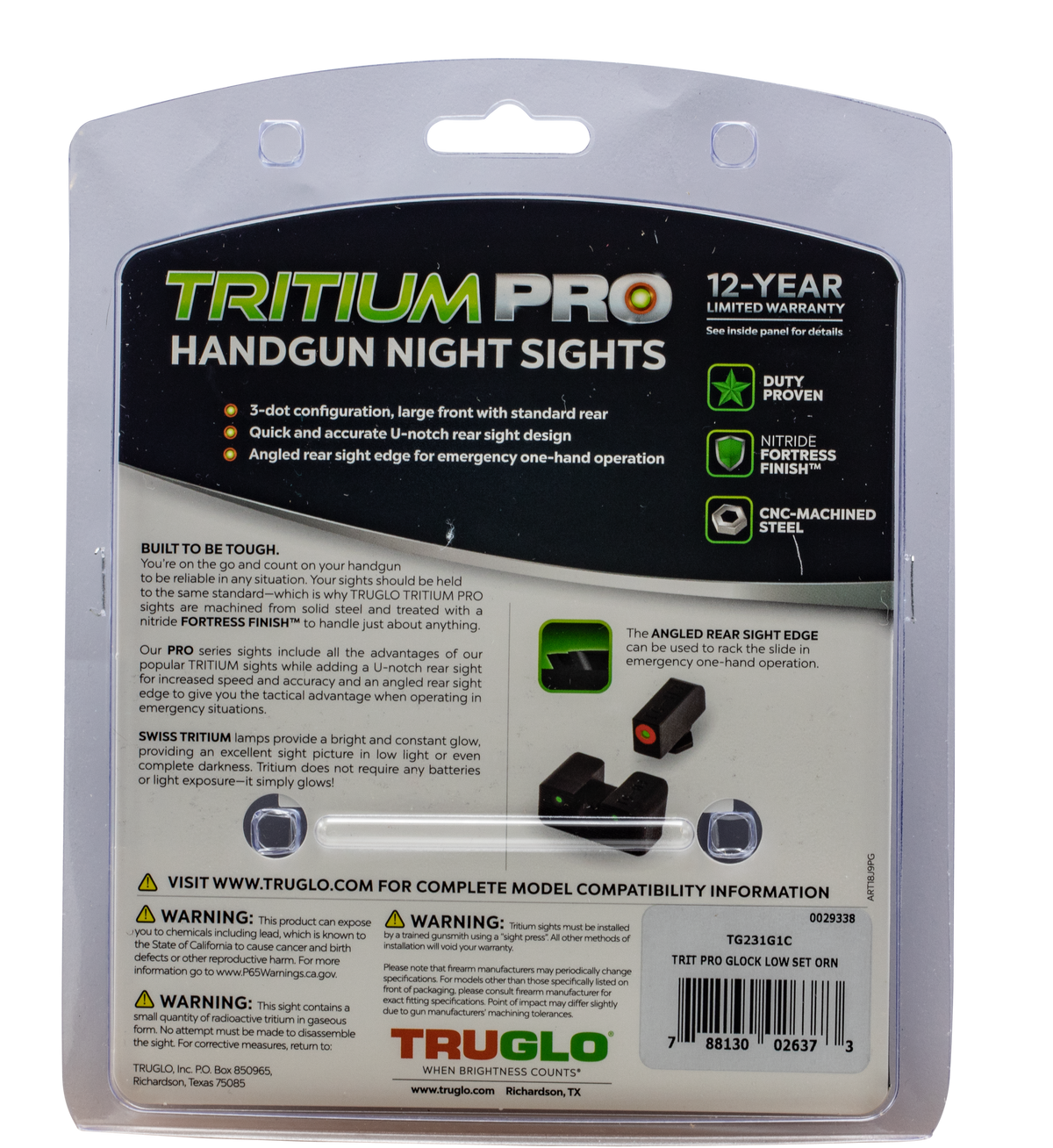 TruGlo Tritium Pro Glock 34 Low Set Tritium Night Sights — view 2