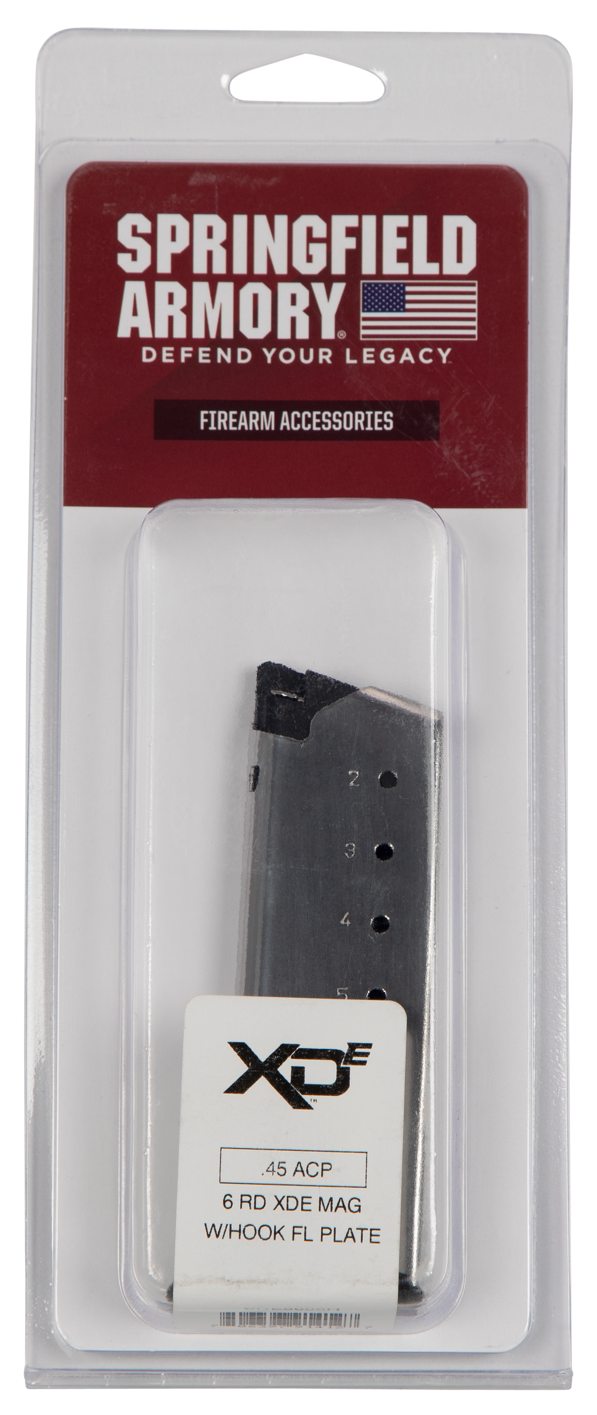 Springfield Armory XD-E 45 ACP 6-Rd Extended Floorplate Stainless Steel Pistol Magazine — view 2