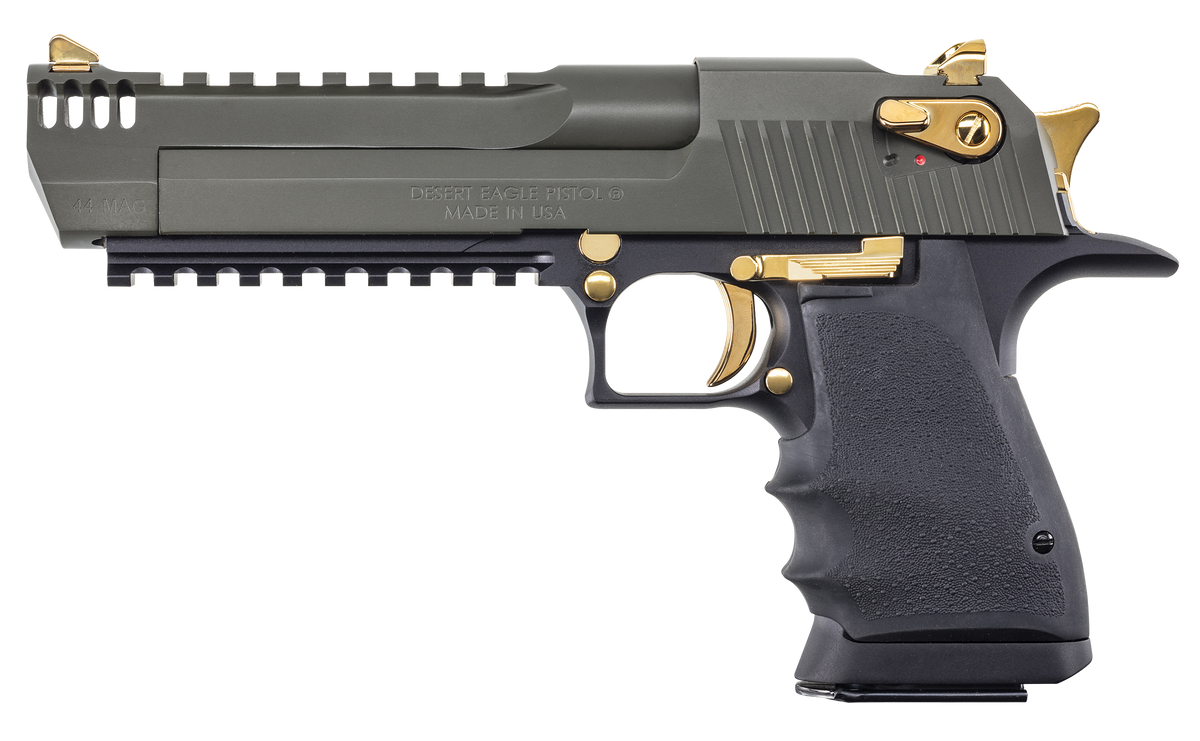 Magnum Research Desert Eagle Mark XIX L6 44 Mag 6" 8+1 Semi-Auto Pistol - Black/Green/Gold — view 2
