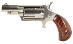 North American Arms LDLX 22 Mag 1.13" 5-Shot SAO Mini-Revolver - Polished Stainless, Rosewood — view 2
