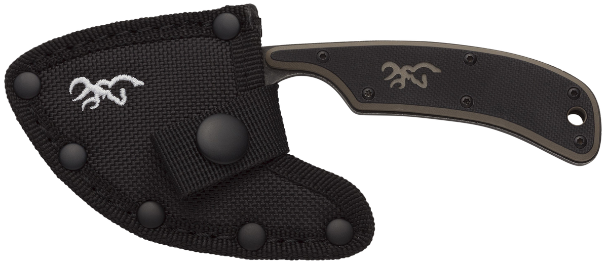 Browning Cutoff 2.50" Fixed Skinner 9Cr14MoV SS Black/Tan G10 Handle - Boxed — view 2