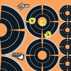 EZ-Aim 15254 Splash Reactive Bullseye Variety Self-Adhesive Paper Target 12 Pack - Black/Orange — view 2