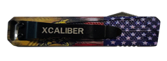 Xcaliber Knife Company Drop Point Mini 1.80" OTF Plain 440C - US Flag Aluminum — view 2