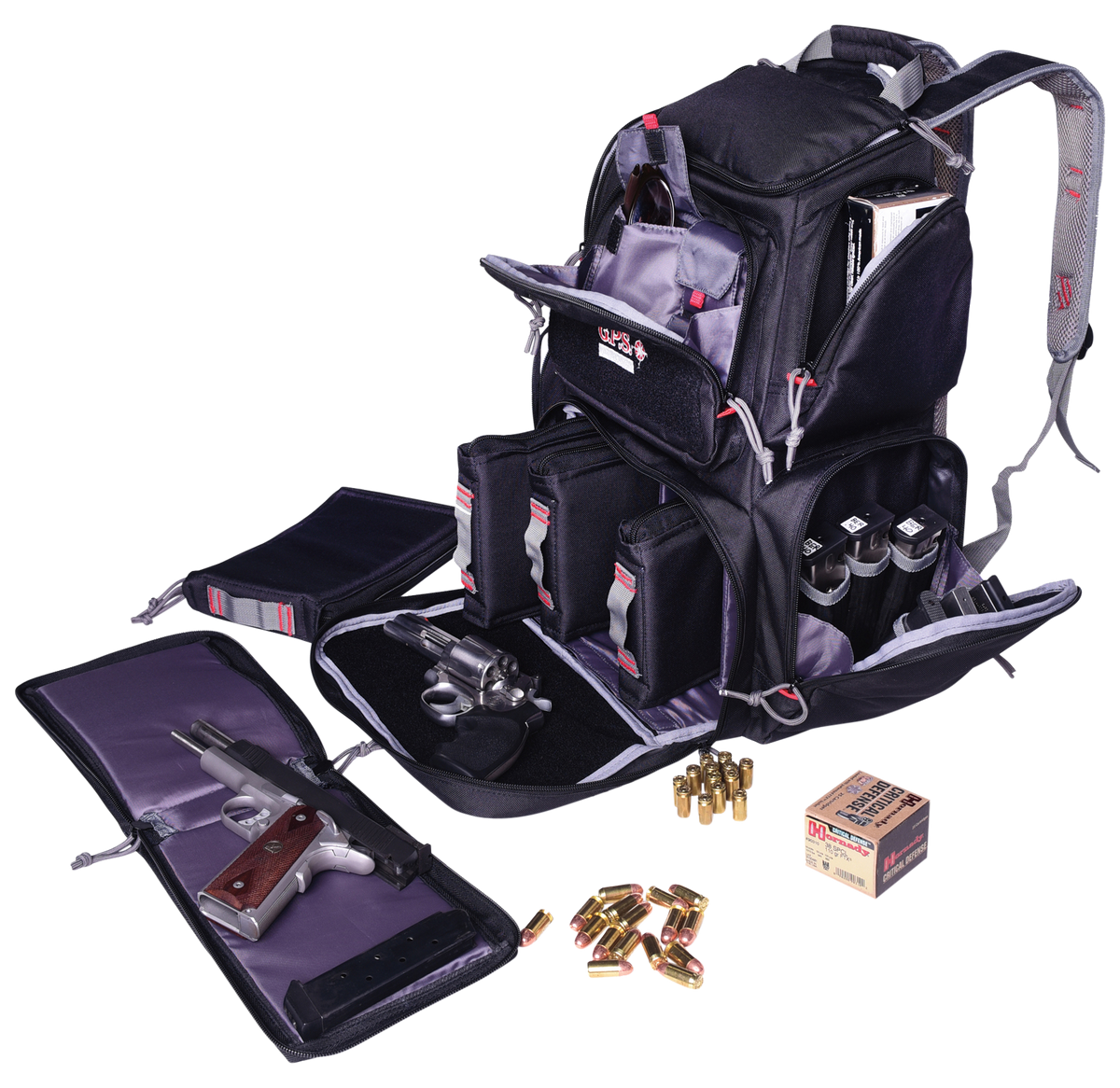 G*Outdoors GPS-1712BPB Pistolero Backpack Black/Gray 5 Handguns — view 2