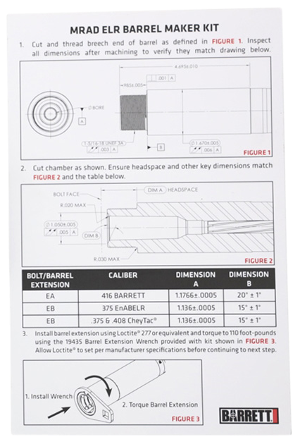 Barrett MRADELR Barrel Maker Kit .375 EnABELR Black — view 2