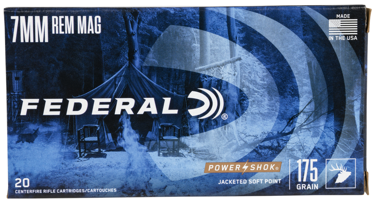 Federal 7RB Power-Shok  7mmRemMag 175gr Jacketed Soft Point 20 Per Box/10 Case — view 2