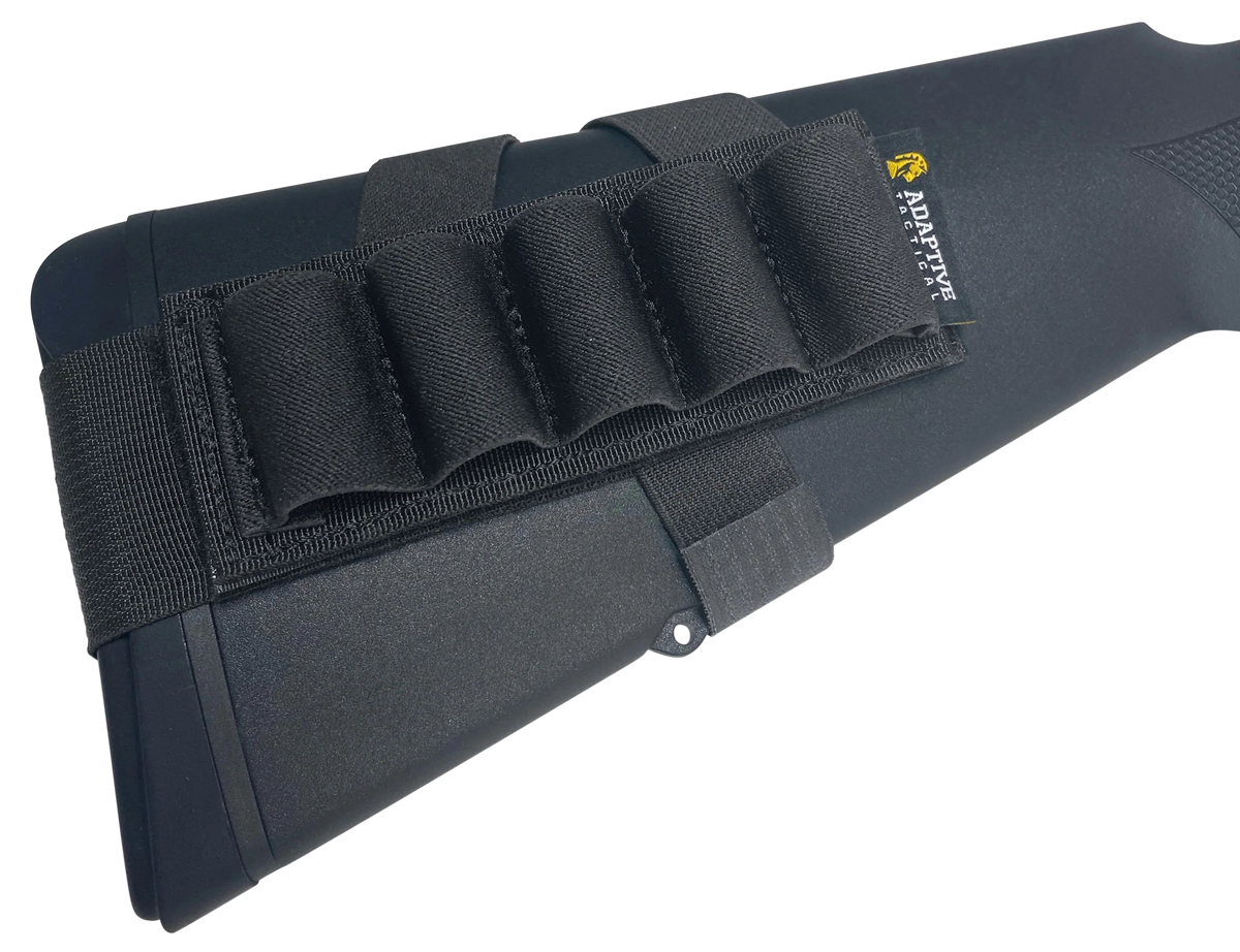 Adaptive Tactical Stock Mounted Shell Carrier 5-Rd Shotshells Black Nylon - Adjustable Stock Fit — view 2