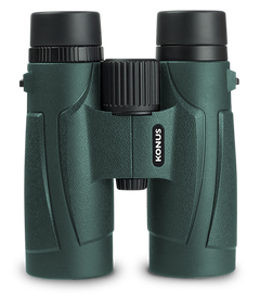 Konus 2273 Regent-HD 10x42mm BaK-4 Roof Prism Center Focus Binoculars - Black Rubber Armor — view 2