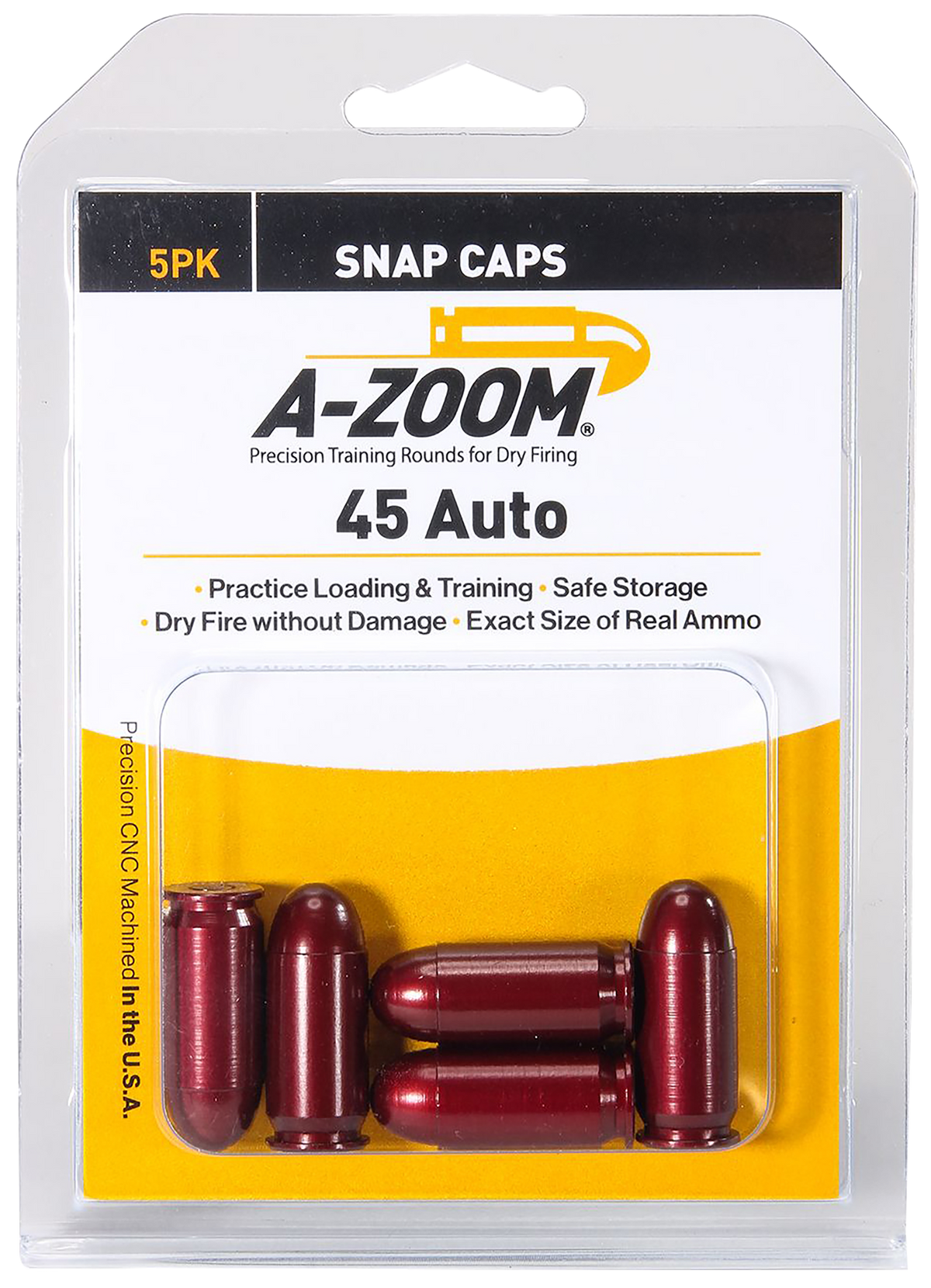 A-Zoom 15115 Pistol Snap Caps 45 ACP 5-Pack — view 2