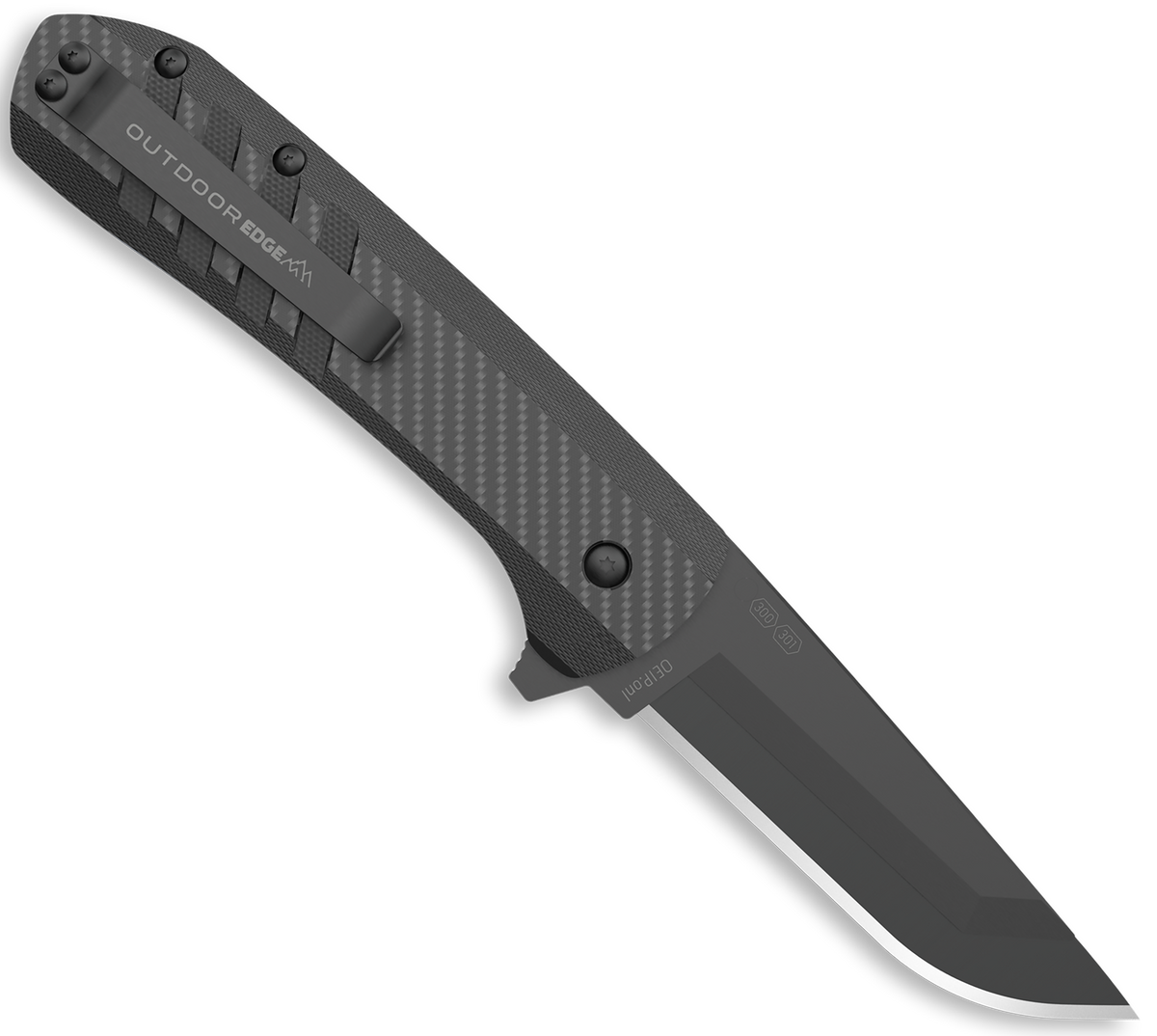 Outdoor Edge Razor VX4 3" Folding Drop Point 420J2 SS Black Carbon Fiber/G10 Handle — view 2