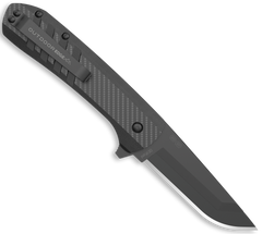 Outdoor Edge Razor VX4 3" Folding Drop Point 420J2 SS Black Carbon Fiber/G10 Handle — view 2