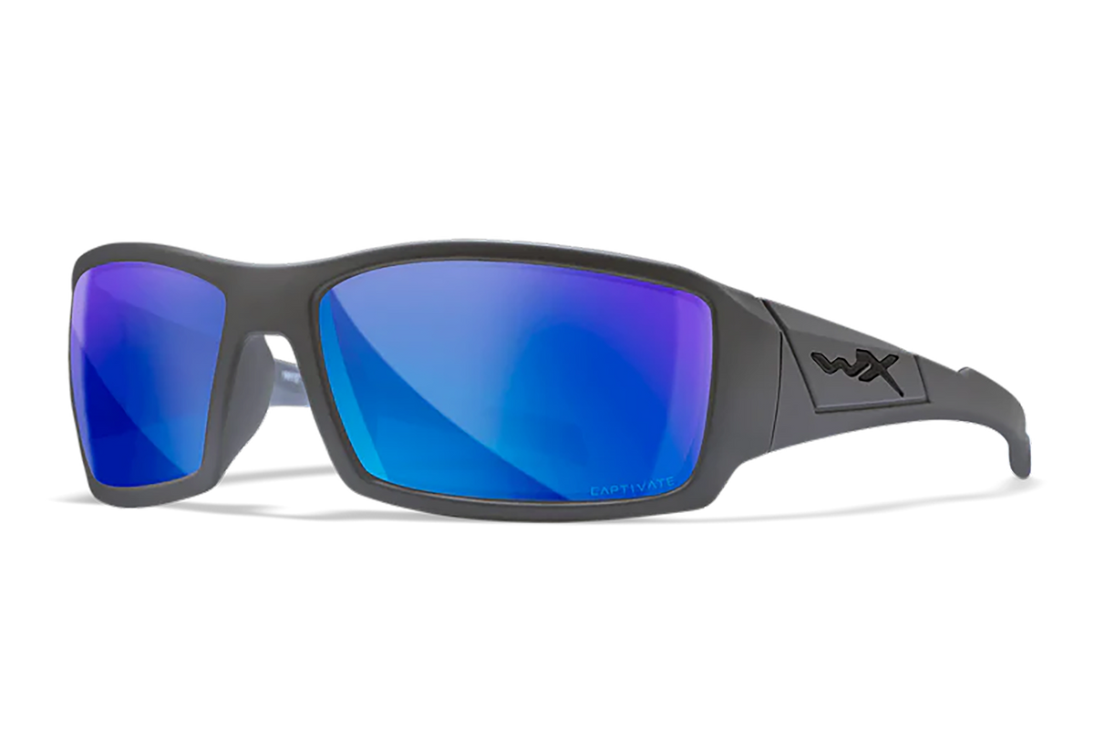 Wiley X Twisted SSTWI09 Blue Mirror Lens Polycarbonate Matte Gray Frame Safety Glasses — view 2