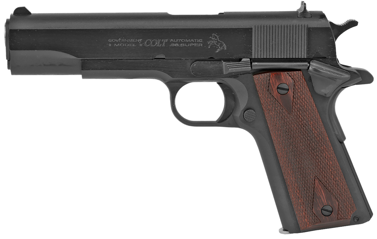 Colt Mfg 1911 Government 38 Super 5" 9+1 Semi-Auto Pistol - Blued, National Match Barrel — view 2