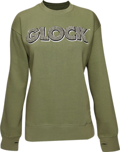 Glock Ladies Crewneck Raglan Fleece Olive Cotton/Polyester Long Sleeve Large — view 2