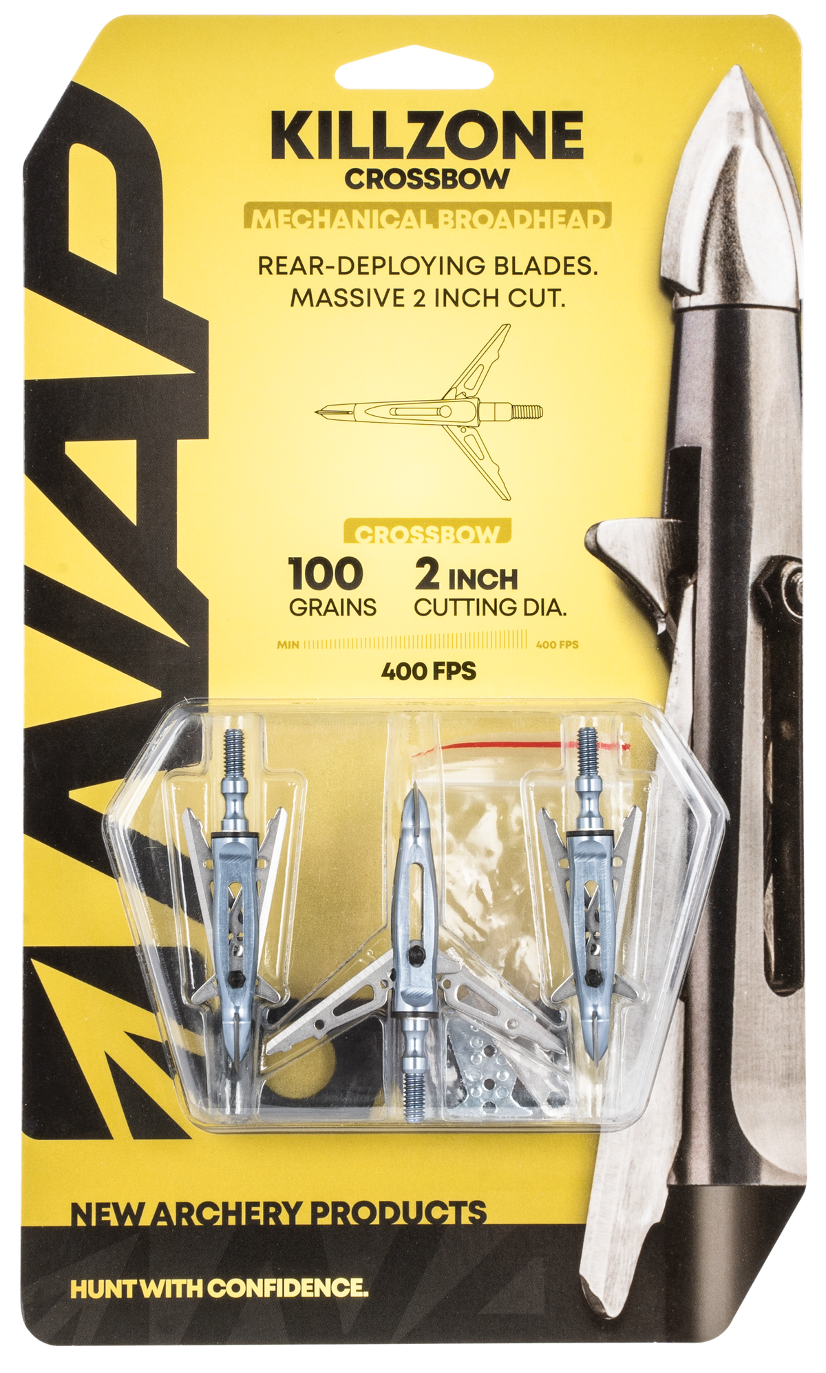 NAP Killzone Crossbow Broadhead 100gr 2-Blade 3 Pack — view 2