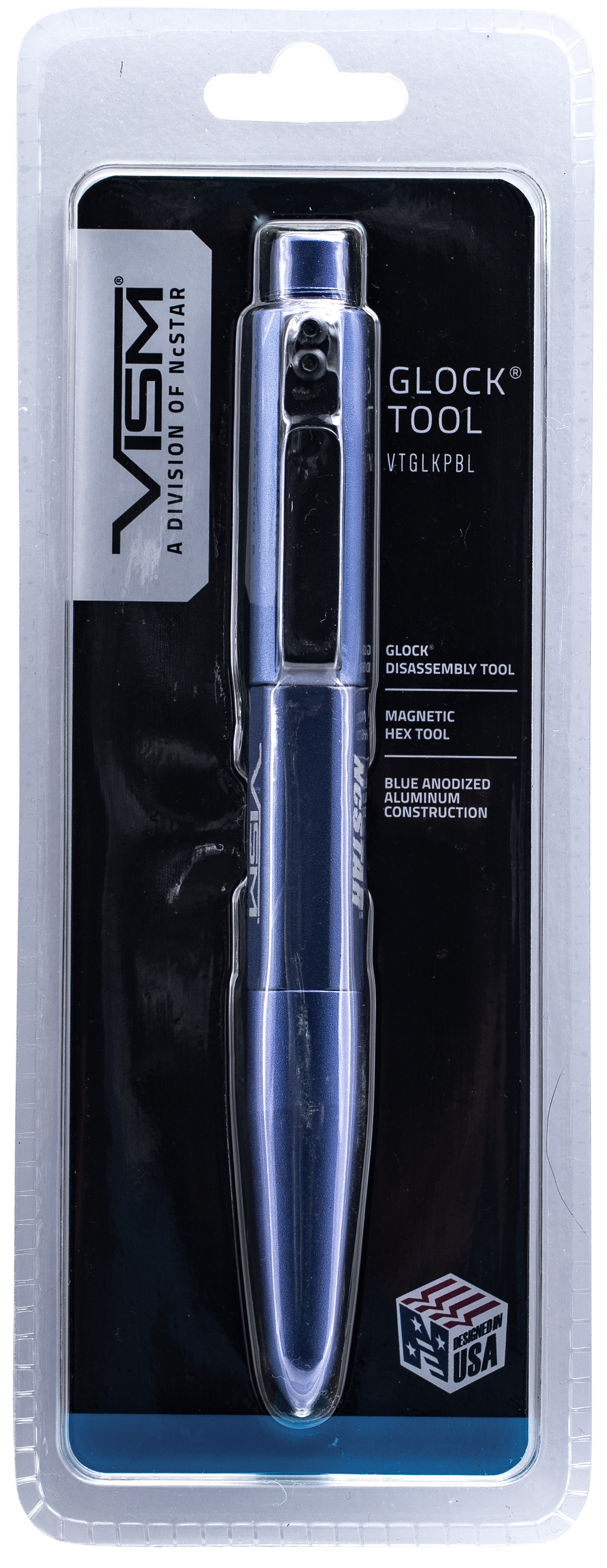 NcSTAR VTGLKPBL Glock Disassembly Pocket Tool Blue 3.40" Aluminum — view 3