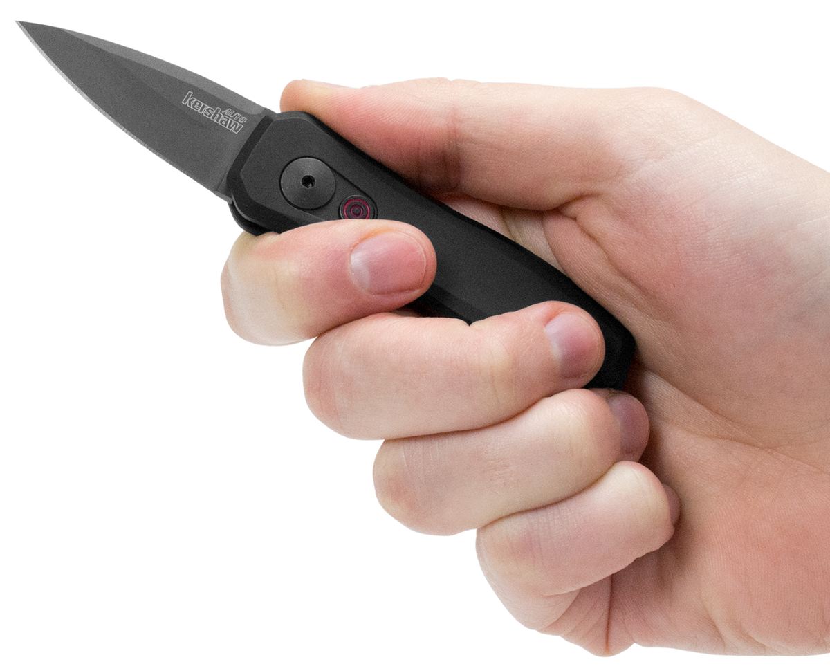 Kershaw Launch 4 1.9" Folding Spear Point Plain Black DLC CPM-154 Automatic Knife — view 3