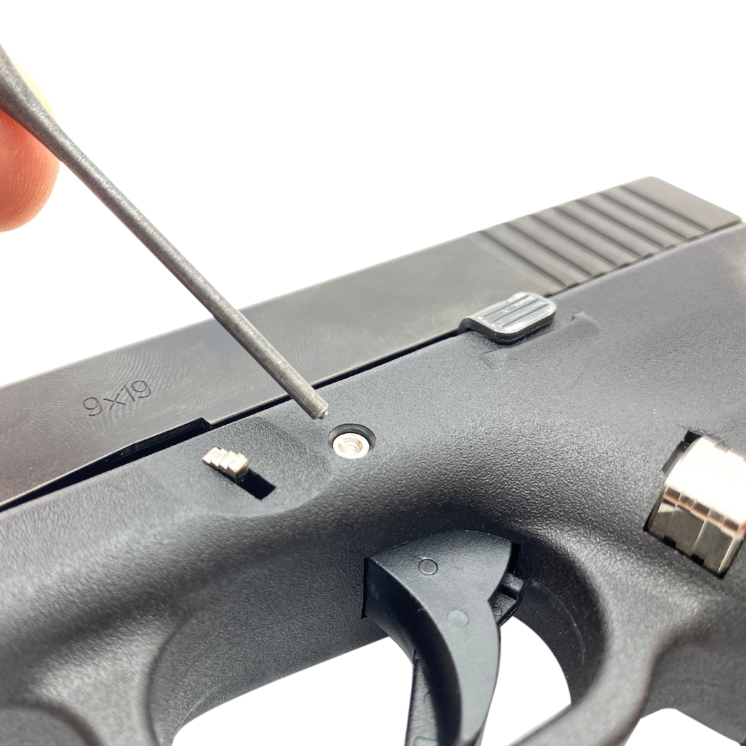 Cross Armory CRG5PSRD 3 Pin Set Dimpled Compatible w/Glock 17/19/26/34 Gen5 Red Steel Handgun — view 3