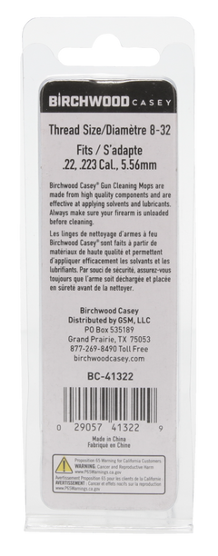 Birchwood Casey 41322 Cleaning Mop .22 Cal/.223/5.56mm Cotton #8-32 Thread — view 3