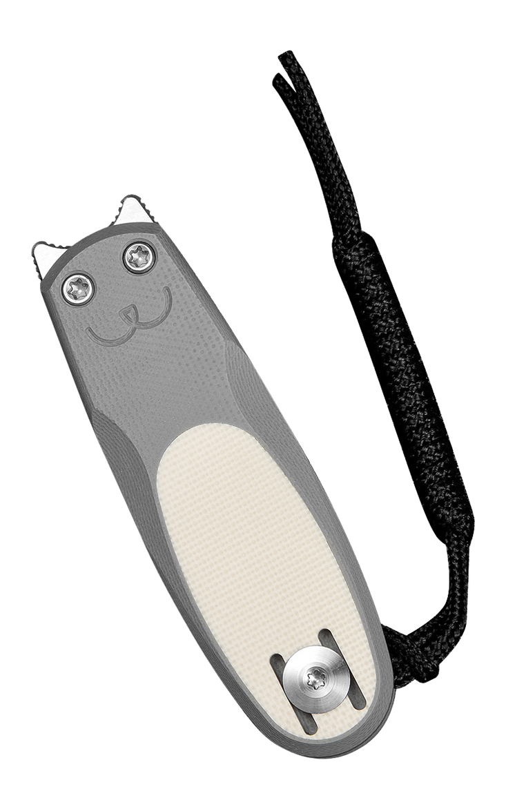 Civivi Knives Purr 1.83" Folding Reverse Tanto Plain Nitro-V Satin - Gray/Ivory G10 Handle — view 3