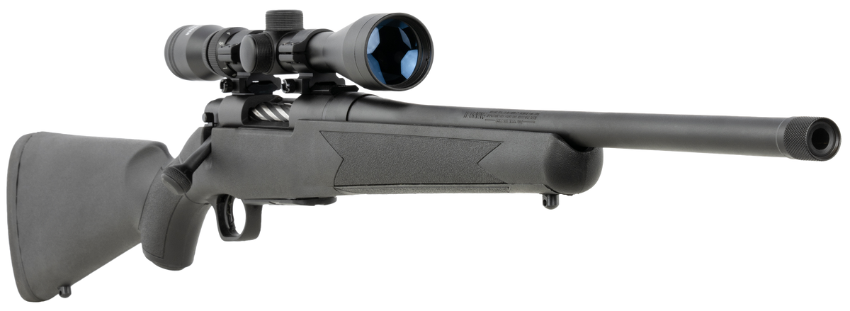 Mossberg Patriot 400 Legend 20" 4+1 Bolt-Action Rifle - Fluted Threaded Barrel, Black Synthetic Stock, 3-9x40mm Scope — view 3