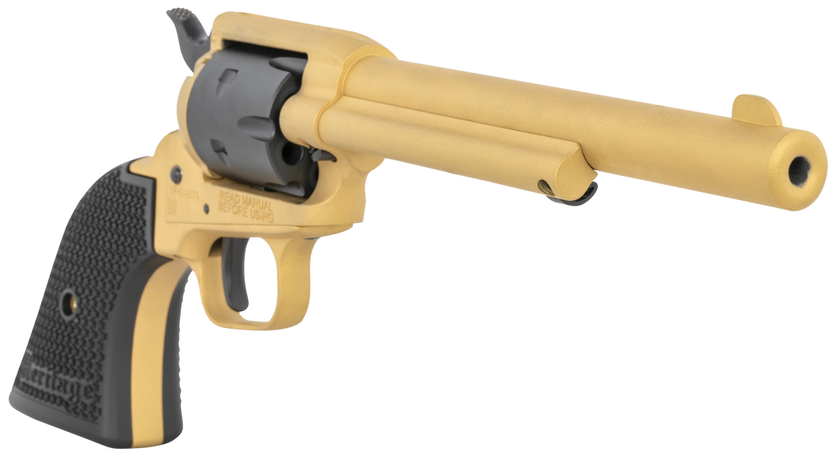 Heritage Mfg Rough Rider 22 LR 6.5" 6-Shot SAO Revolver - Gold Cerakote — view 3