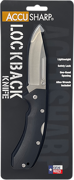 AccuSharp 711C Lockback 3" Folding Clip Point Plain Edge Stainless Steel Black FRN Handle — view 3